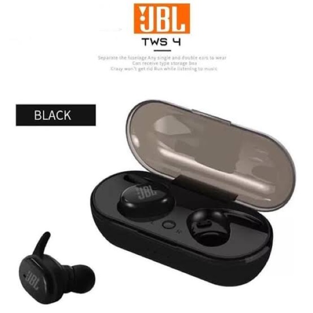 HEADSET EARPHONE BLUETOOTH TWS 4 V5.0 EARBUD WIRELESS JBL TOUCH ID SUARA BAGUS