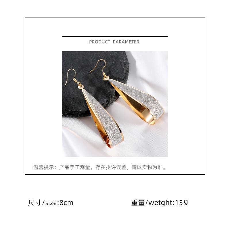 Eropa dan Amerika buram air drop anting-anting metal plating buram anting-anting Korea gaya chic dan