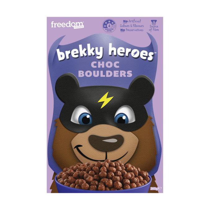 

Promo Freedom Foods Brekky Heroes Choc or Honey Cereal Sereal Australia - Choc
