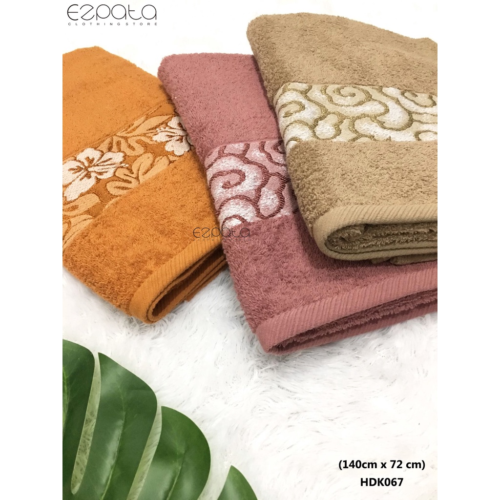 Ezpata Handuk Mandi Dewasa Jumbo Besar ukuran 140X72cm Polos Ukir Warna Warni RANDOM Murah Mudah Menyerap Air