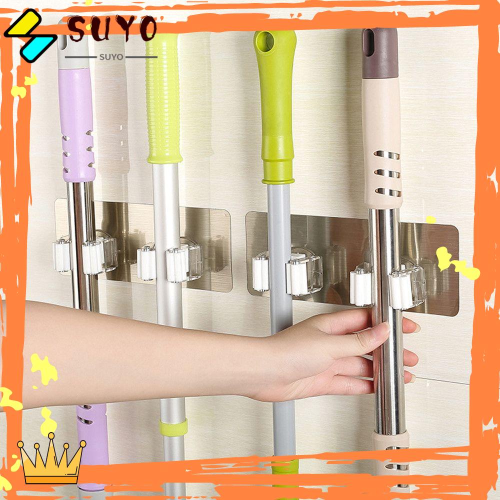 Suyo Rak Organizer Sapu / Pel Model Tempel Dinding Untuk Dapur