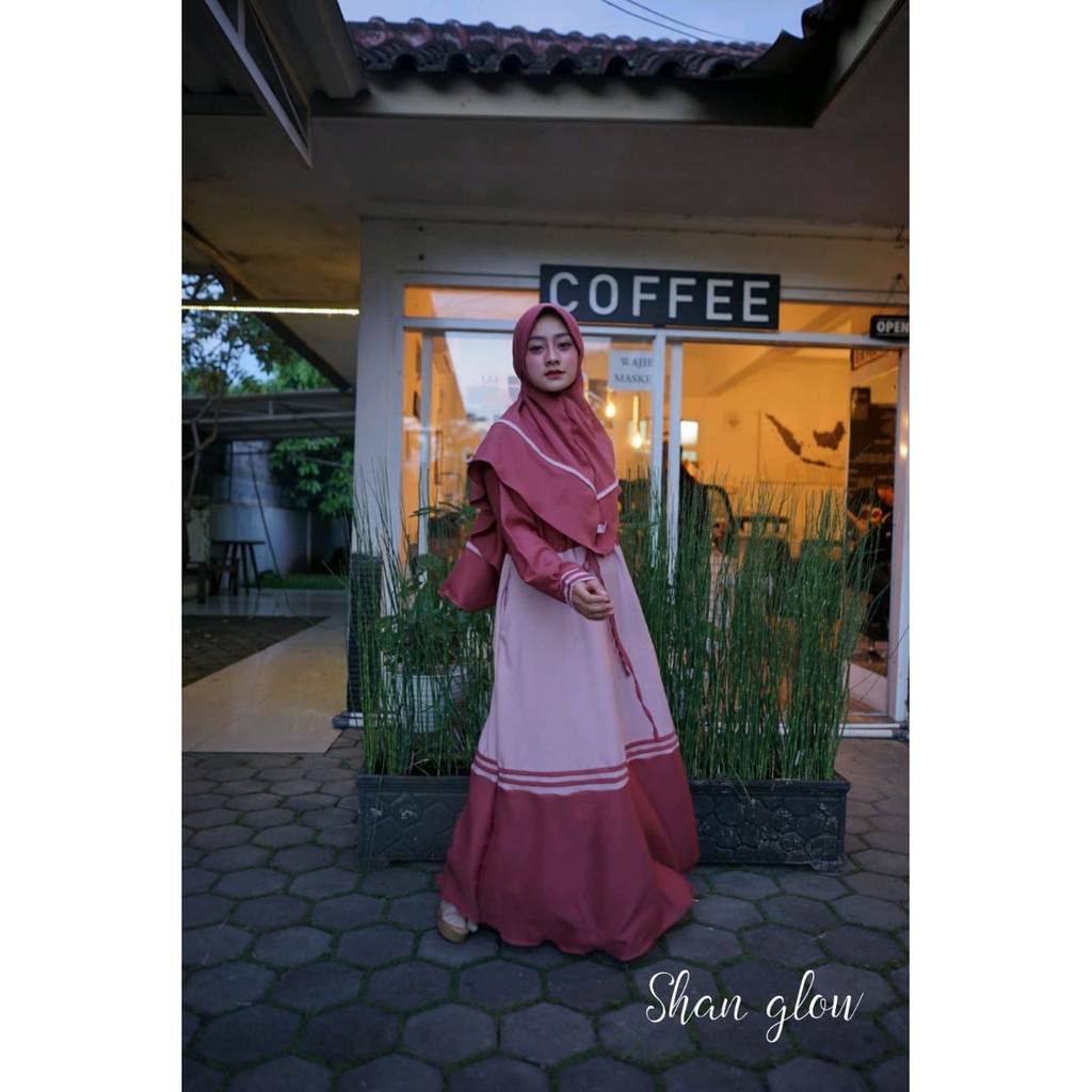 Gamis REMAJA  BERLIANA set syari By shan glow OOTD MUSLIM FASHION HIJABERS TERBARU