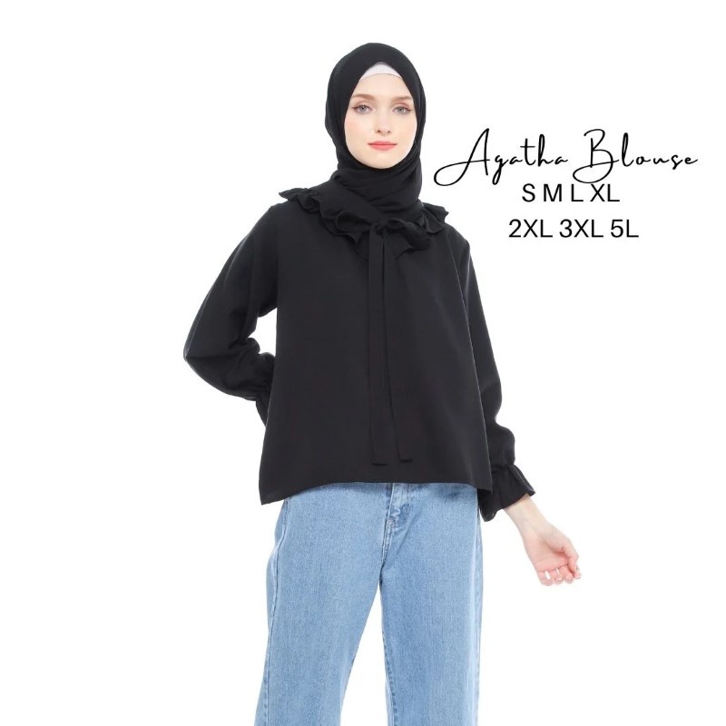 Size S M L XL XXL 3XL 4XL/5L - Agatha Blouse - Blouse Jumbo - Atasan Wanita Jumbo - Baju Jumbo - Tasan Big Size-1
