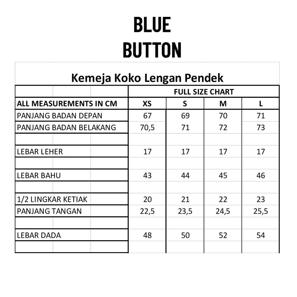 BlueButton Kemeja Koko Polos Lengan Pendek Kerah Shanghai Pria Warna Salem