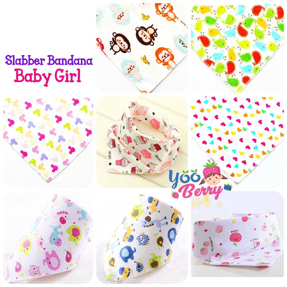 Berry Mart Slabber Bandana Celemek Makan Bayi Katun (3 pcs) Berry Mart