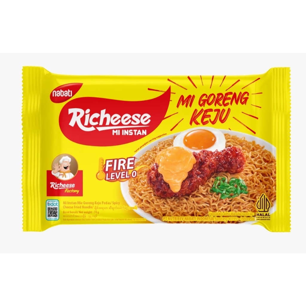 

Richeese Nabati Mie Goreng Keju Level 0 74gr