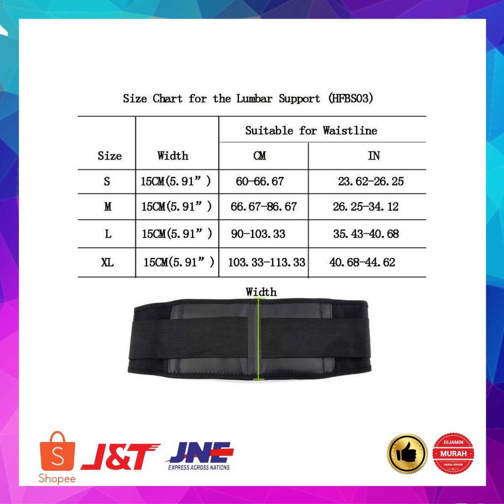 Murah Tourmaline Alat Therapy Pinggang Magnetic Size L