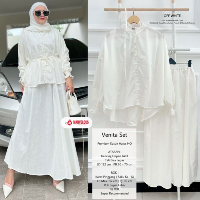 VENITA SET BY MARVELOUS / SET MUSLIMAH / Setelan wanita katun premium