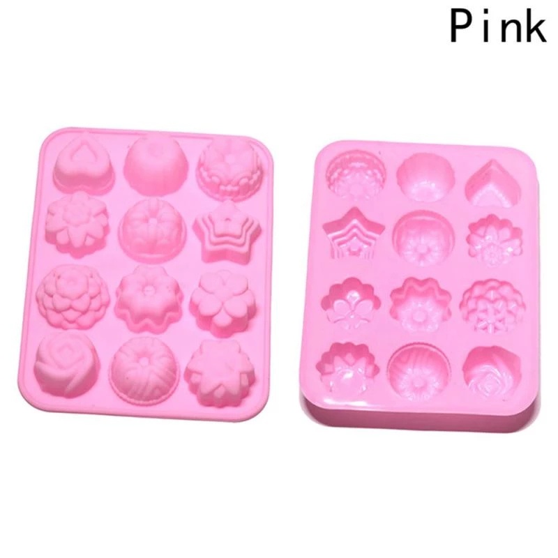 [12 Kinds of Floral Silicone Cake Molds] [Tools for Making Desserts] [for Making Handmade Candles &amp; Soaps &amp; Chocolates &amp; Pastries &amp; Cakes]