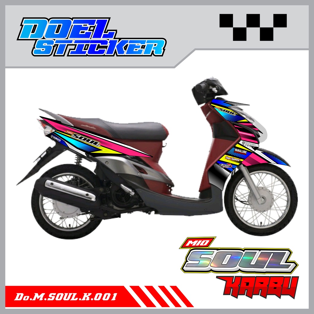 STICKER STRIPING MIO SOUL KARBU - STICKER STRIPING LIST VARIASI HOLOGRAM , CROME YAMAHA MIO SOUL KARBU DOEL 001