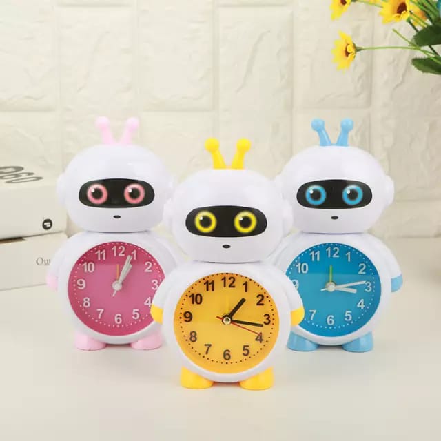 Jam Weker Meja/Jam Alarm Beker/Alarm Clock Kado Unik Lucu Motif Robot