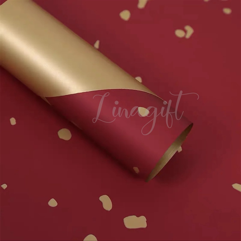 ( 5 Lembar ) BICOLOR GOLD FLAKES - FLOWER WRAPPING PAPER BICOLOR GOLF FLAKES / KOREAN DOUBLE COLOR GOLD CELLOPHANE / KERTAS BUNGA / DIY / RANGKAIAN BUKET FLORIST