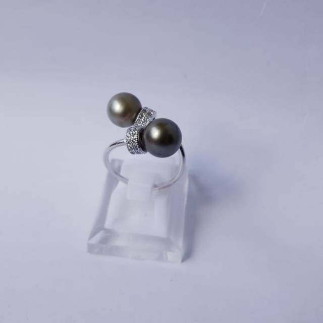 Cincin Mutiara Laut Hitam / Cincin Mutiara Lombok Asli / Perhiasan Aksesoris Mutiara Lombok