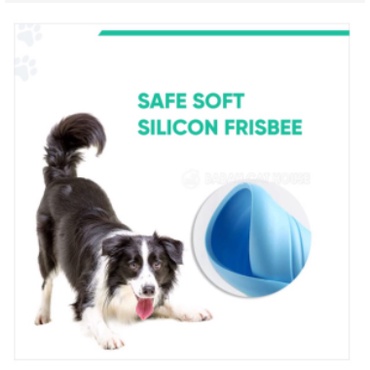 [MH] Frisbee Silikon Rubber Terbang Dog Toys Pet Mainan Hewan Piring