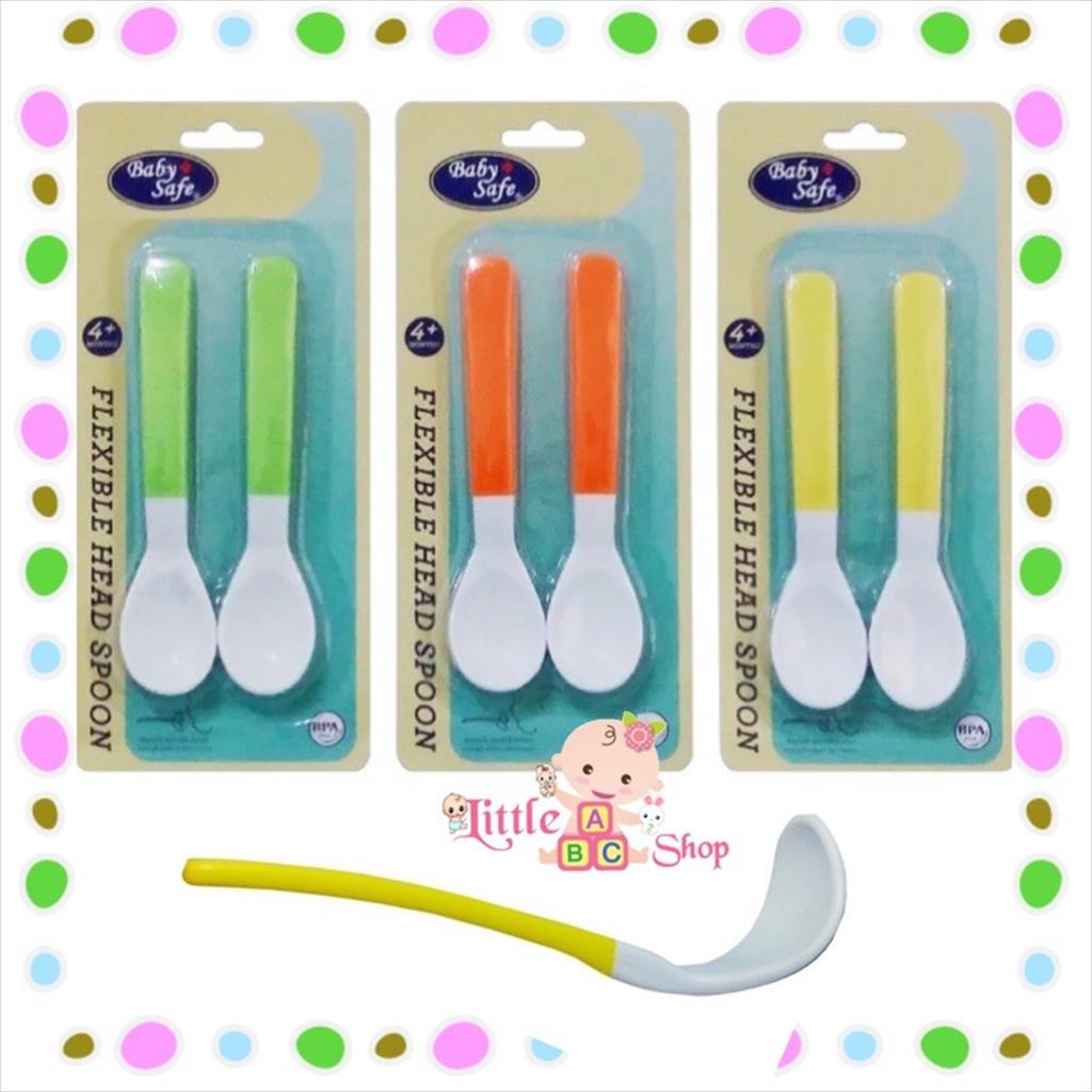 Babysafe Flexible baby Headspoon BS349 / Baby safe sendok makan bayi silicone / baby spoon