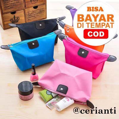 Tas Kosmetik Polos Mini Pouch Untuk Alat Makeup Wanita