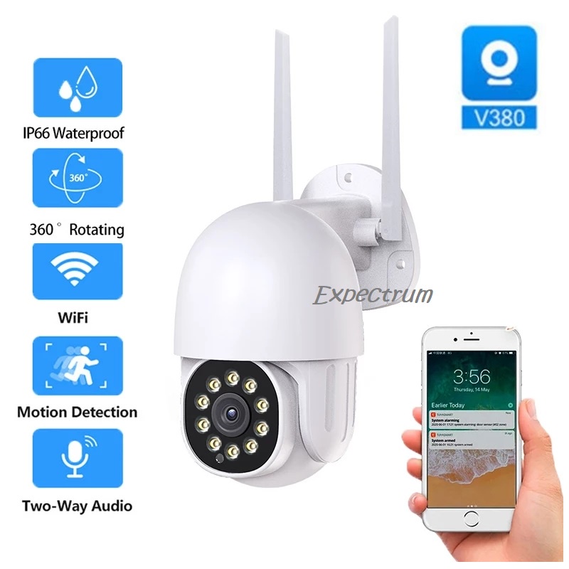 IPCAM Outdoor V380 1080P PTZ Speed Dome Wireless PTZ 8 Led &amp; 8 Infared