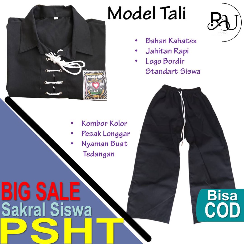 Jual Seragam Pencak Silat PSHT Model Tali / Baju PSHT / Sakral Siswa ...