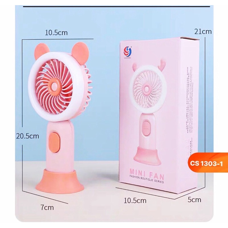 Kipas mini led tangan usb portable charger / mini fan l3d light /