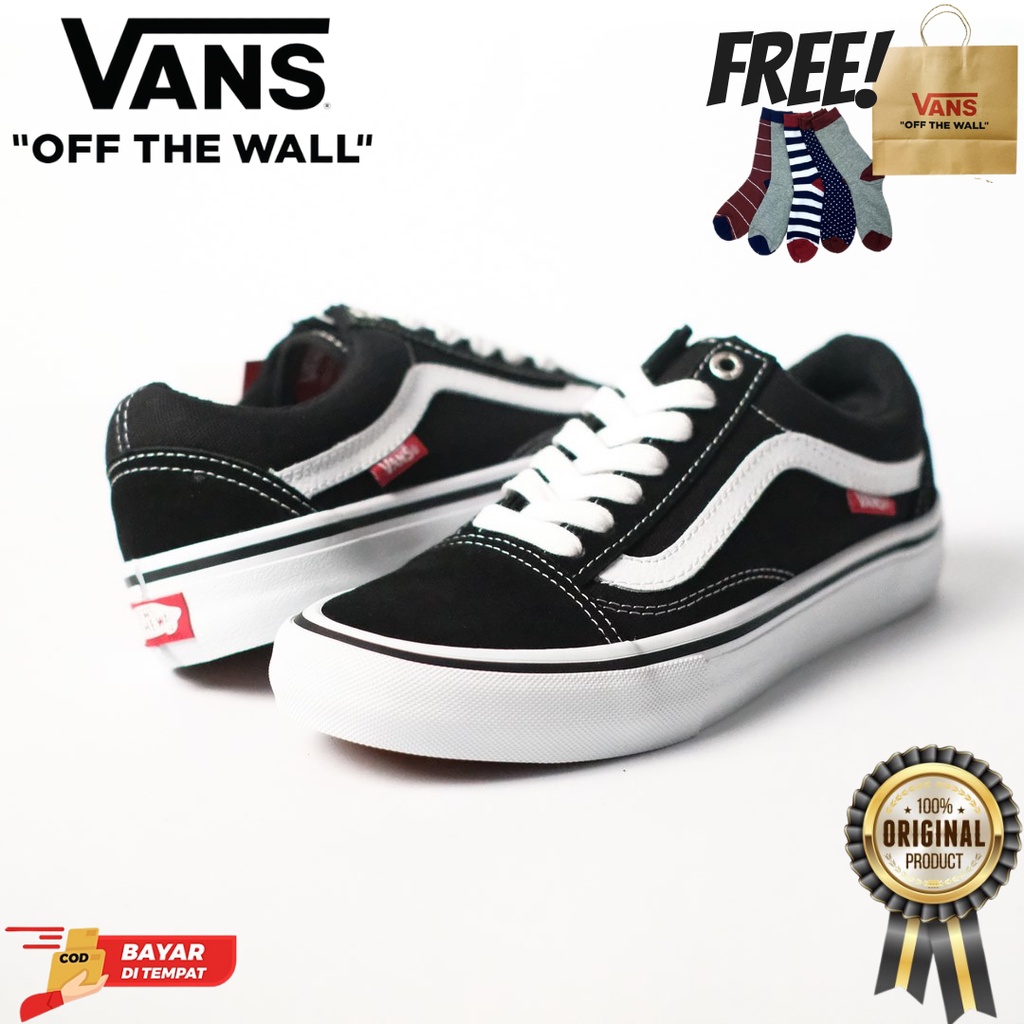 SALE DISKON! V4NS PRO OLDSKOOL BLACK/WHITE 100% ORIGINAL BNIB