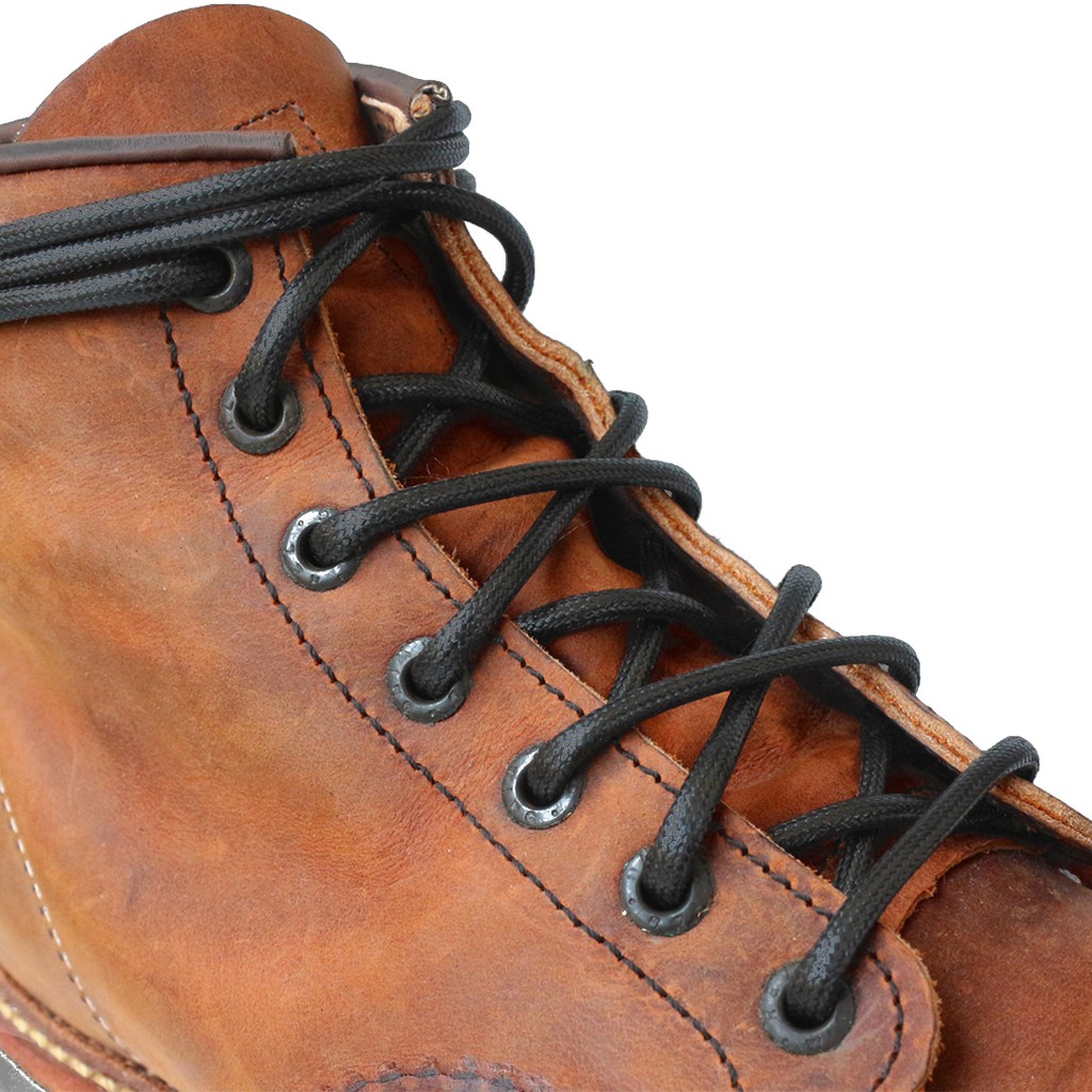 Original RB401 Tali Sepatu Lilin Bulat Hitam (Black) Tebal 4mm Variasi Ukuran 70cm 80cm 90cm 100cm 120cm 150cm 180cm 200cm Premium Round Waxed Shoelaces