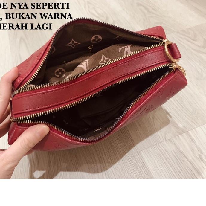 ☉ HEIKO - tas wanita selempang import sling bag - eLVi KARDASHIAN EMBOSS 2RUANG ☺