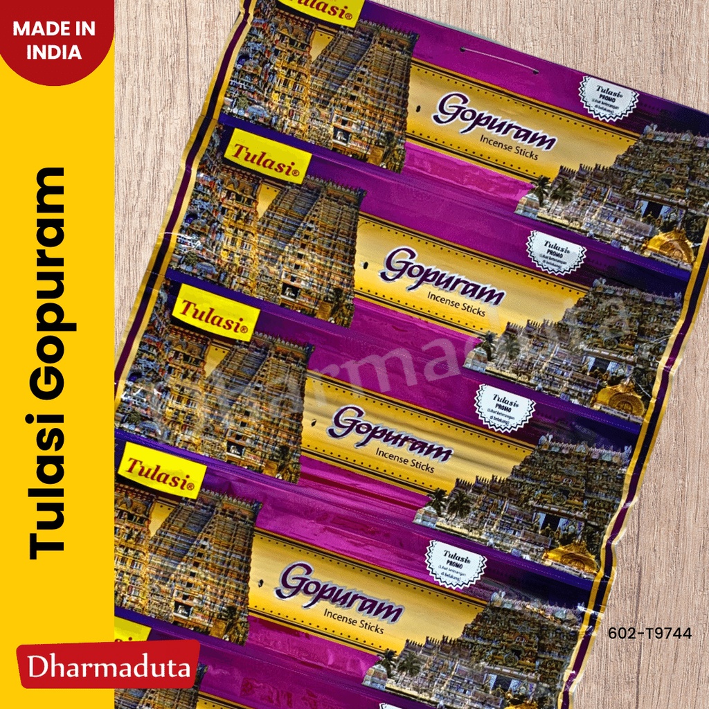 Hio Tulasi Gopuram 23cm Dupa Pouch Plastik India Wangi Aromatherapi