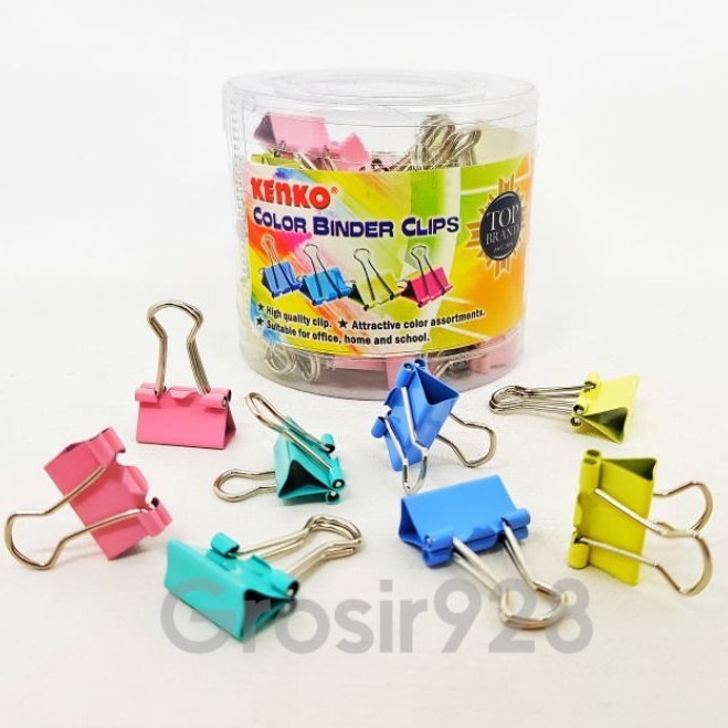 

COLOR BINDER Clips / Penjepit Kertas WARNA Kenko No 105 (60 bh)