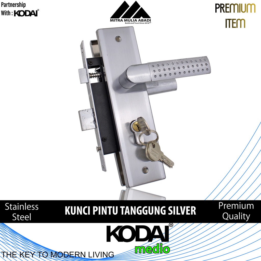 Kunci Pintu Tanggung Silver By KODAI Medio Gagang Minimalis I Fullset