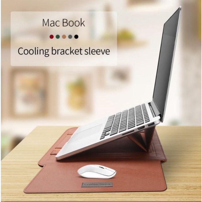 BC-05 13 - 14 Inch Tas Macbook Air Tas Laptop LEATHER Standing