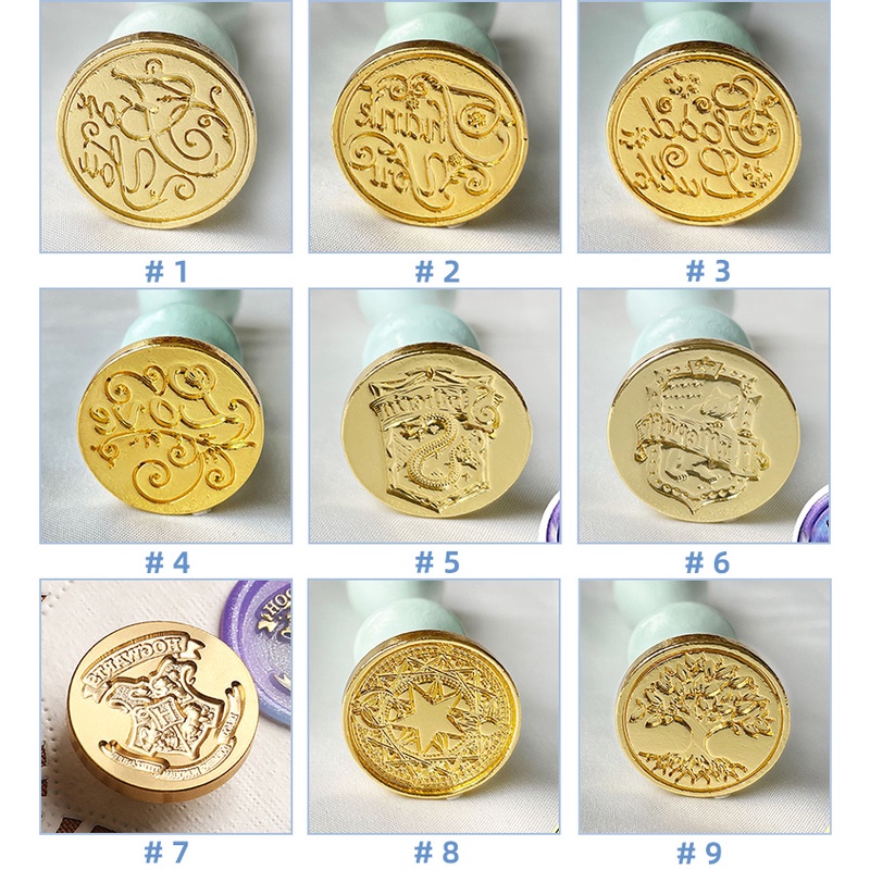 Kepala Stempel Lilin Aneka Motif Bahan Kuningan Alloy Gaya Retro