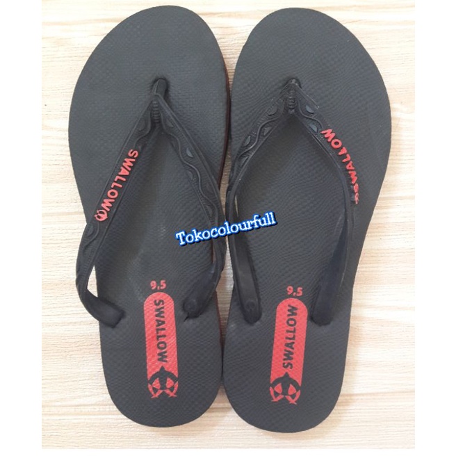 Sandal Jepit Swallow Hitam/Sendal Jepit Black Pearl F02 wanita /swallow female