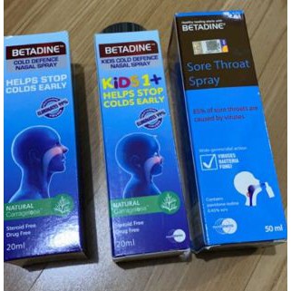 (Last item) Betadine Cold Defence Nasal Spray Adult Kids 20 ml Sore Throat Spray 50ml EXPIRY 05/2023