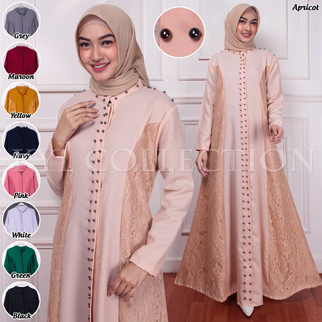 (100% RealPict) Gamis Luxmote Busui Brukat Corneli Dress Maxi Baju Muslim Pesta KONDANGAN KEBAYA