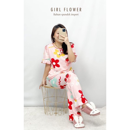 MDLV~GIRL FLOWER CP (BJ) // PIYAMA // BAJU TIDUR // FASHION WANITA