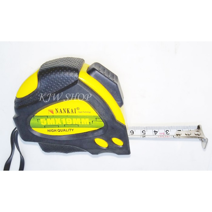 Meteran 5m Plat Putih Bodi Karet Merk Nankai<br />