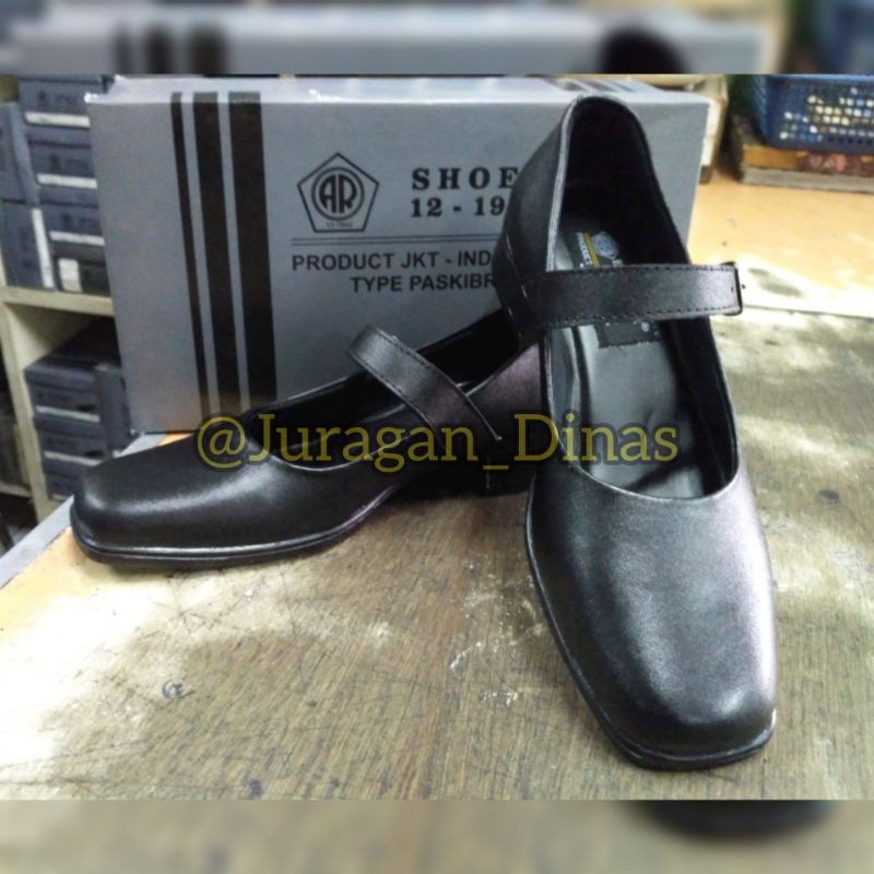 SEPATU PASKIBRA PUTRI HITAM DOP AR EXCLUSIVE ASLI KULIT ORIGINAL