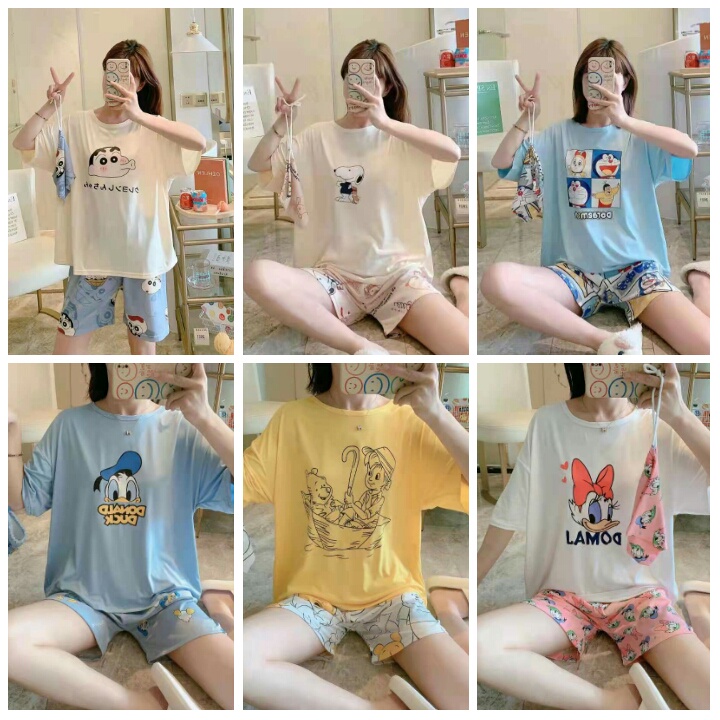 NEW RESTOCK RAINBOW - BAJU TIDUR DEWASA HP 3/4  IMPORT MOTIF BEST SELLER