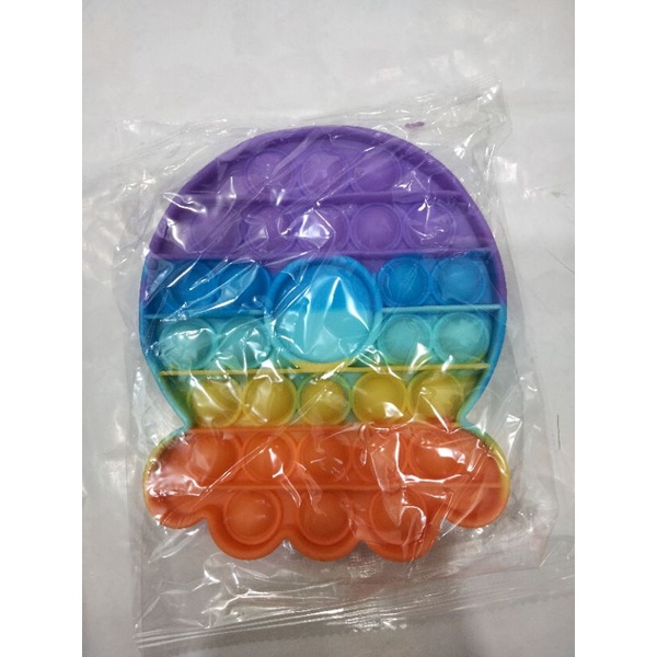 Mainan Pop It Jumbo Rainbow Pelangi Apel Segi 8 Love Murah