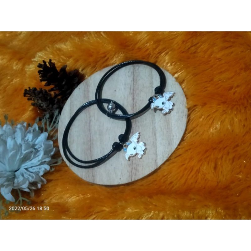 SEPASANG GELANG COUPLE ANAMEL DRAGON WHITE &amp; DRAGON BLACK