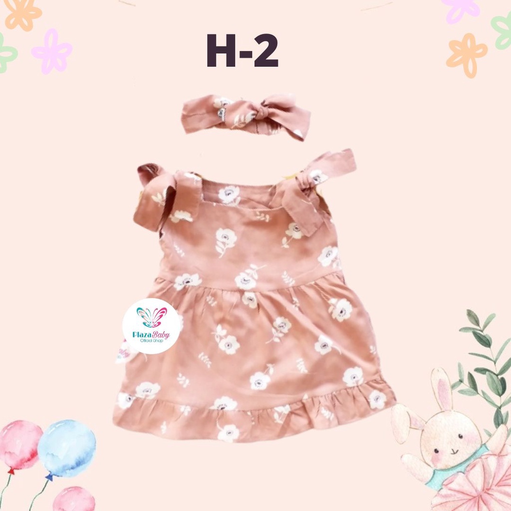 Plazababyku BBB DRESS MAUREEN dress anak perempuan bayi motif bunga lucu free headband