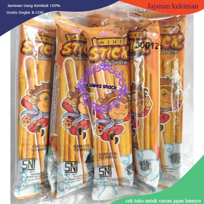 

nissin mini stick isi 10pcs-jajan jadul- makanan jadul- snack jadul- biskuit stick