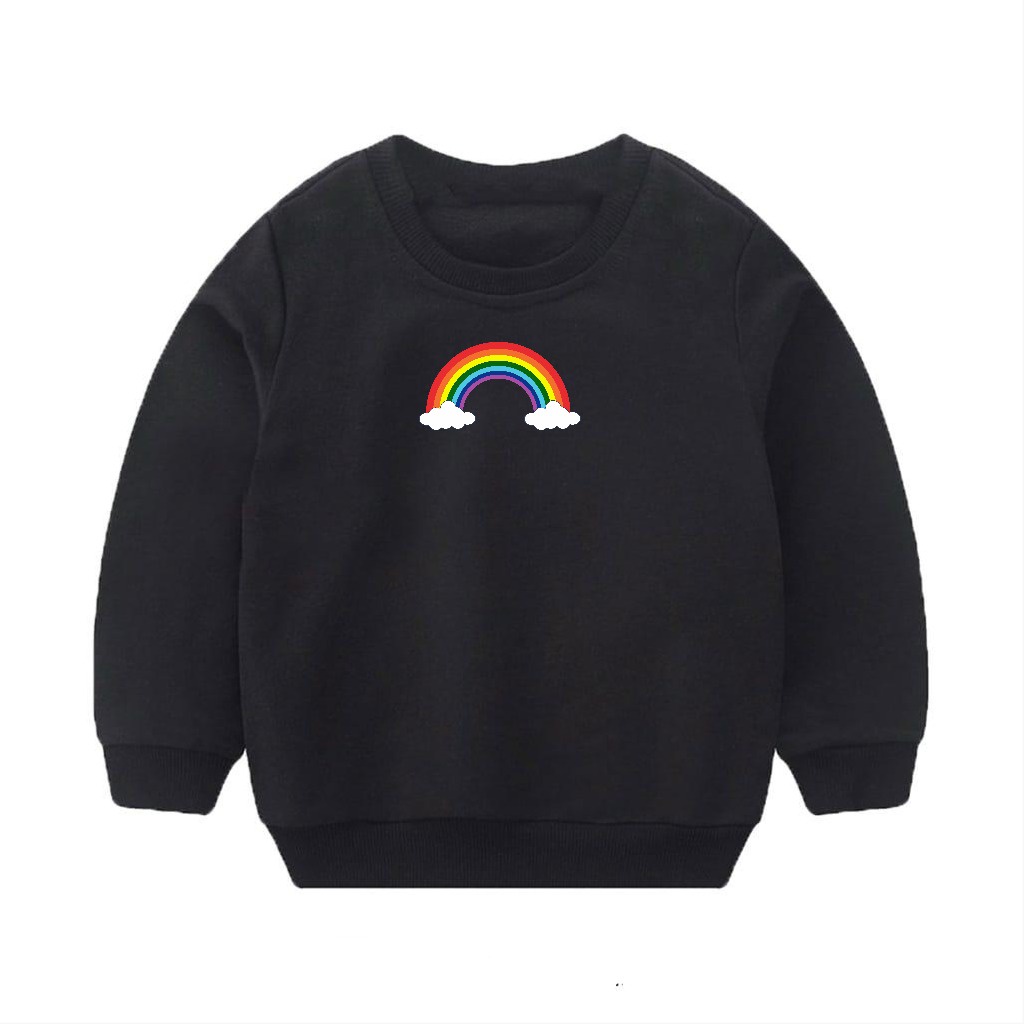 sweater anak perempuan crewneck anak anak unisex flece ori M L XL