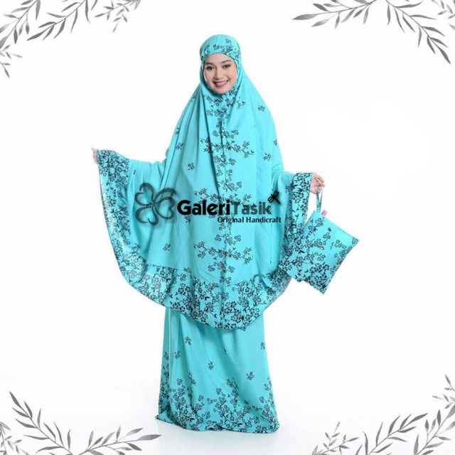 Mukena Rayon Bunga Hitam