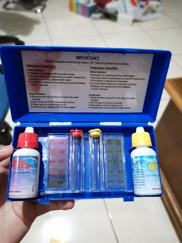 1 Set Alat Tes Kualitas Air Ph Chlorine Untuk Kolam Renang