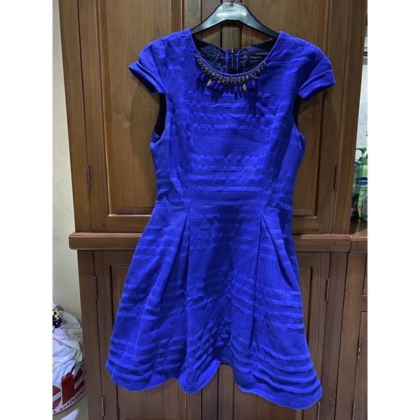preloved dress biru elektrik