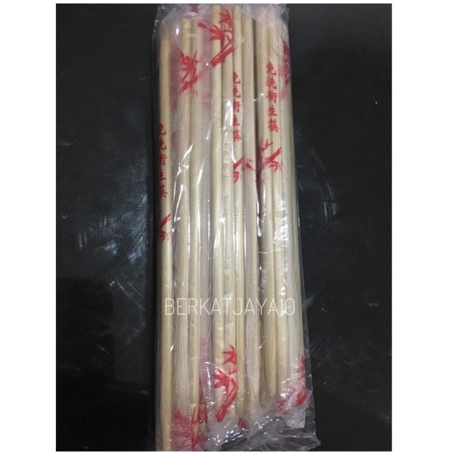 Sumpit Kayu Bambu Bamboo isi 15 pasang Skewer