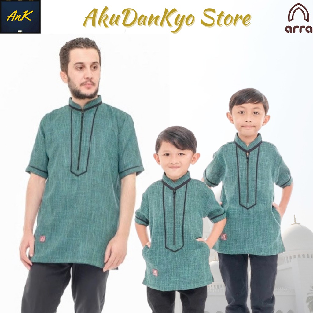 Baju Koko Muslim Couple Anak dan Dewasa Series Rasyid Original Brand Arra