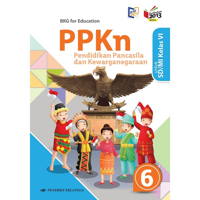 Buku Erlangga Original Ppkn Sd Kelas 6 K13n Shopee Indonesia