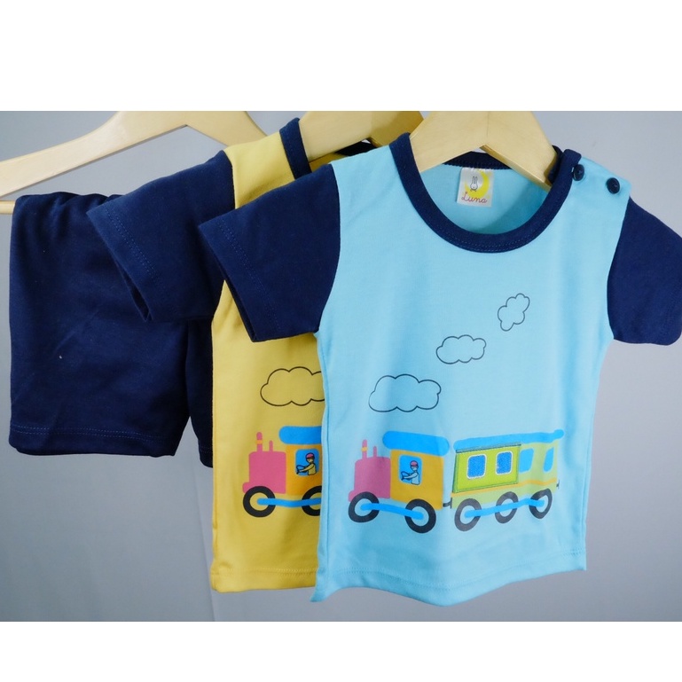 Setelan baju baby boy bayi laki laki toddler kereta LUNA